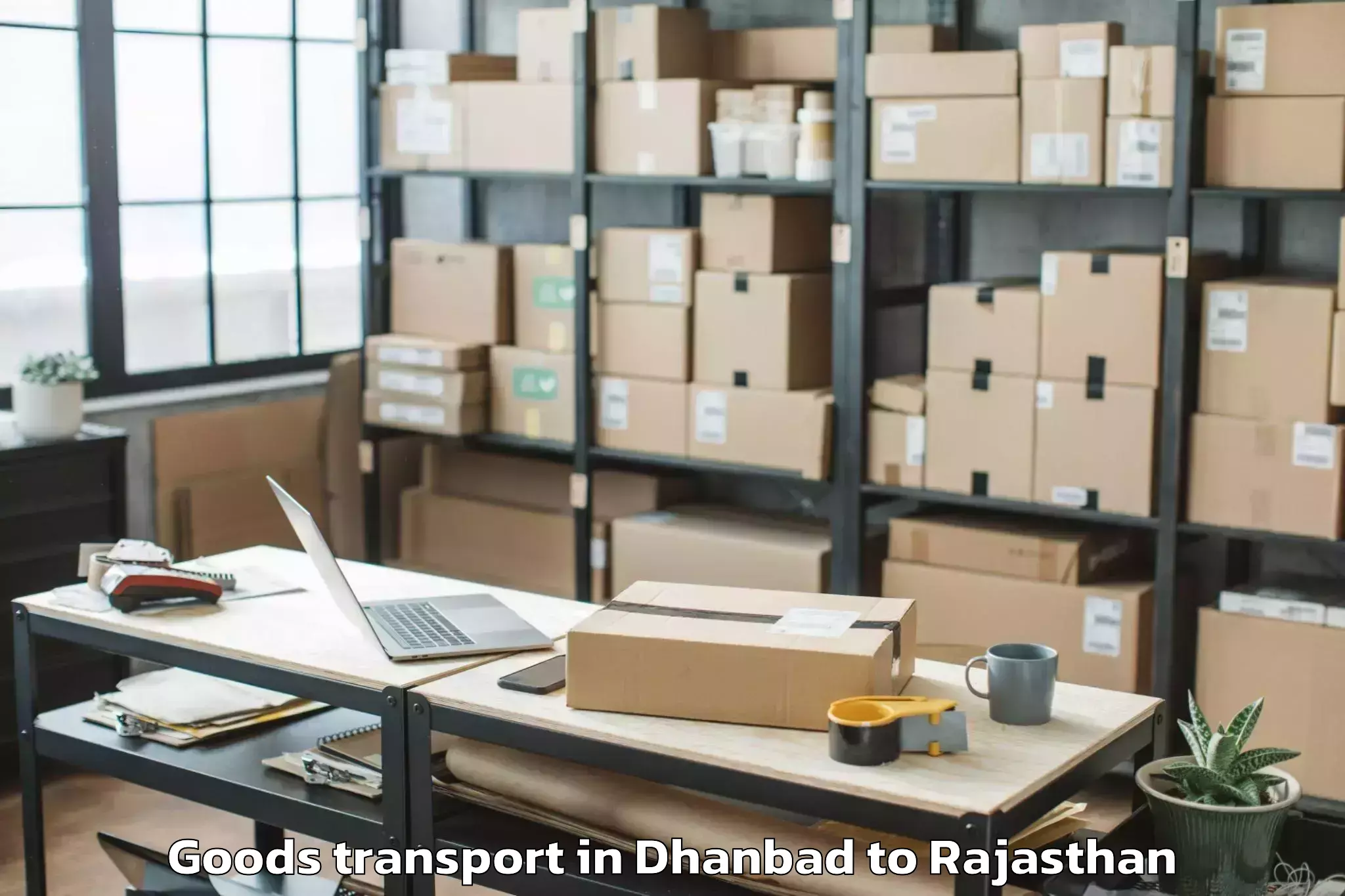 Book Dhanbad to Malpura Goods Transport